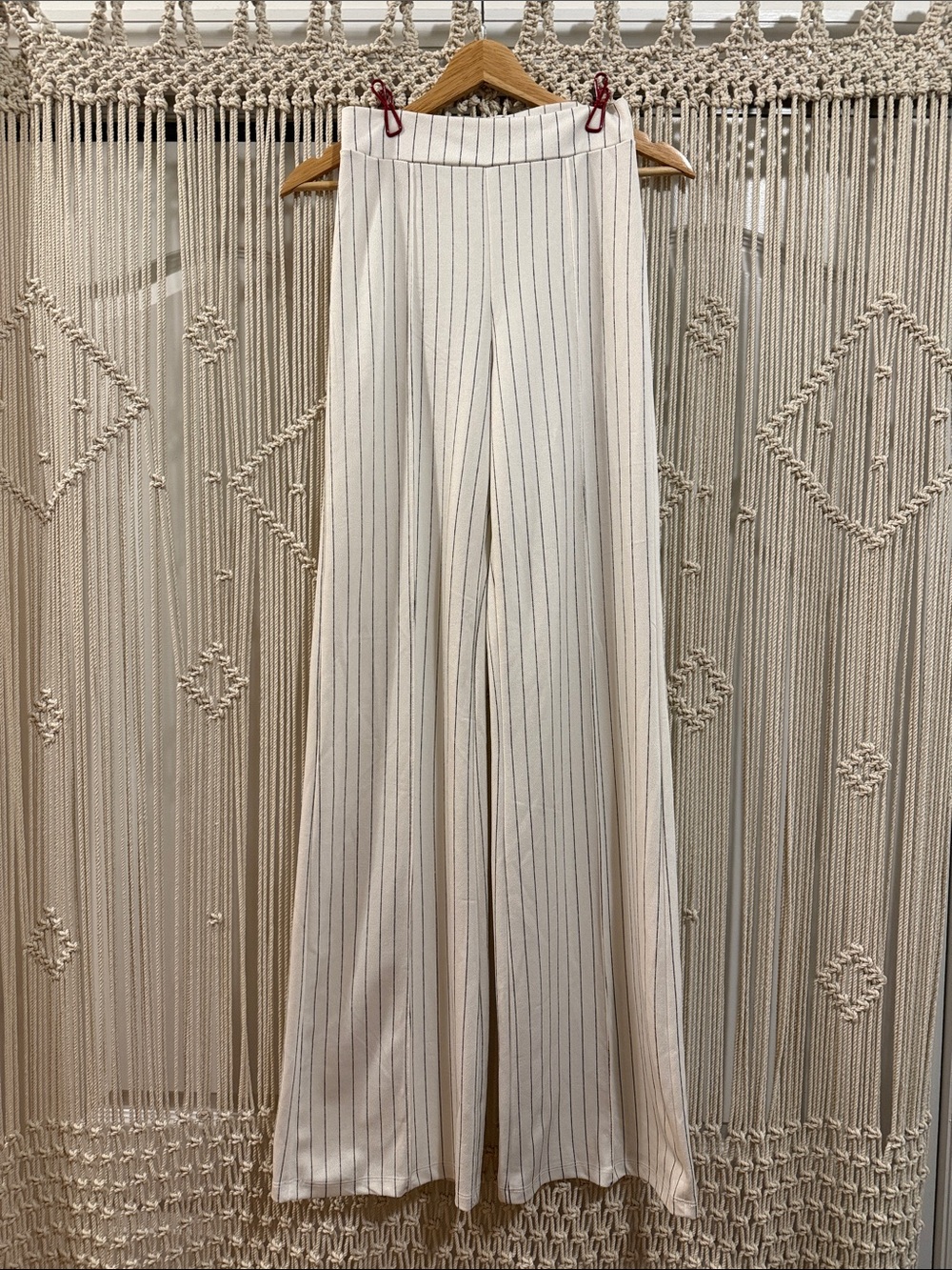 Fashion Nova White High Waisted Pinstripe Pants